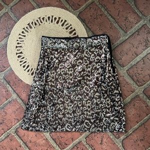 Zara TRF Collection sequin cheetah leopard mini skirt B-20